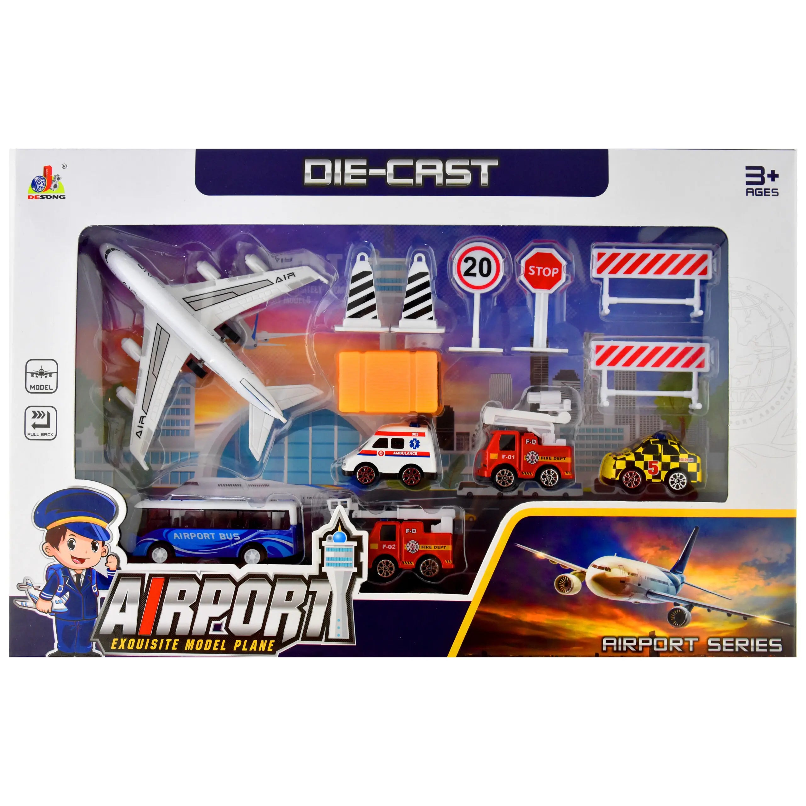 Leksaksfordon Die Cast Flygplats 13 delar